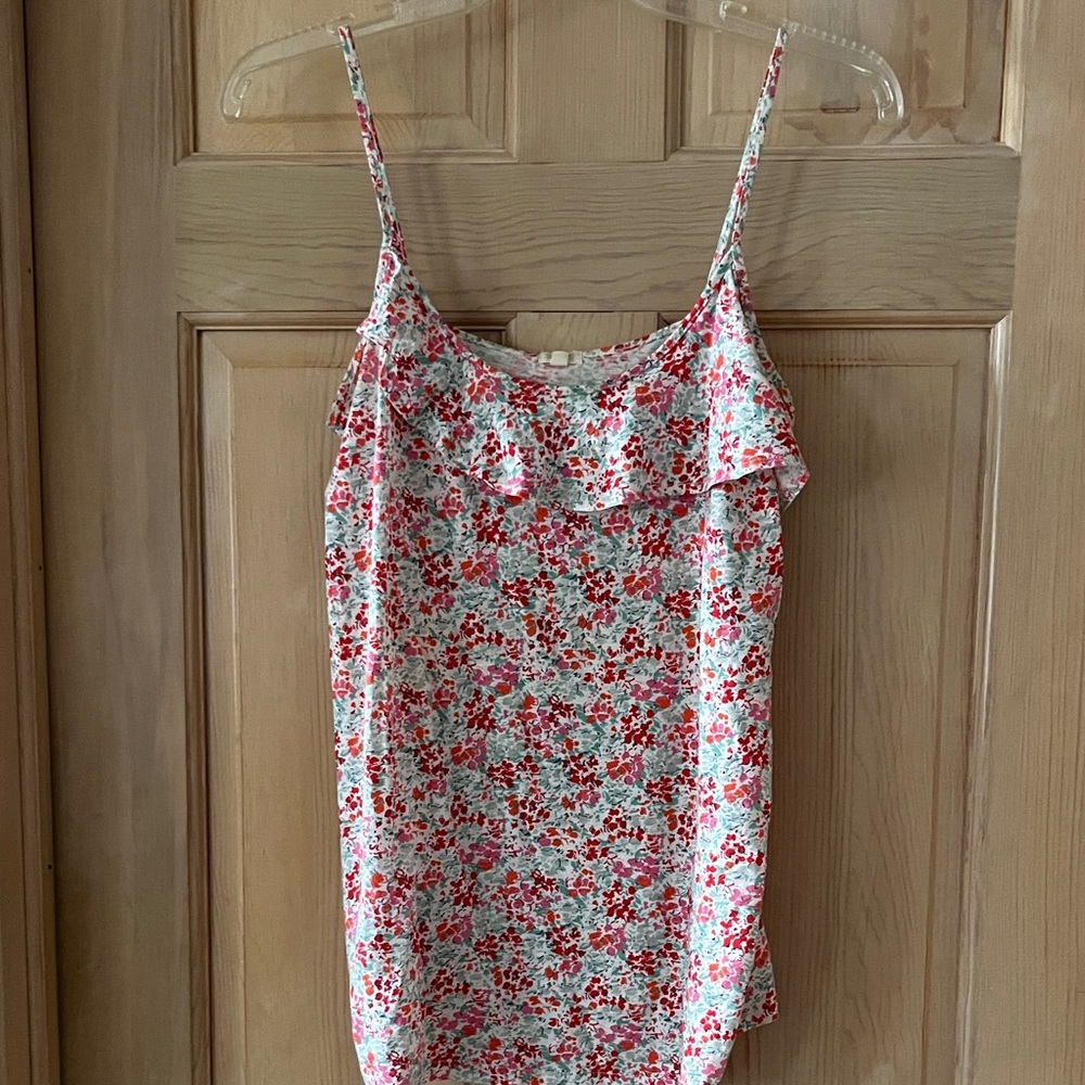 J Crew Factory Floral Spaghetti Strap Top